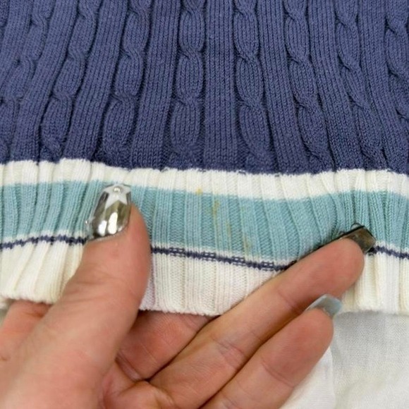 Y2K Preppy Layered Sweater Vest Top, blue, button down - Picture 8 of 8